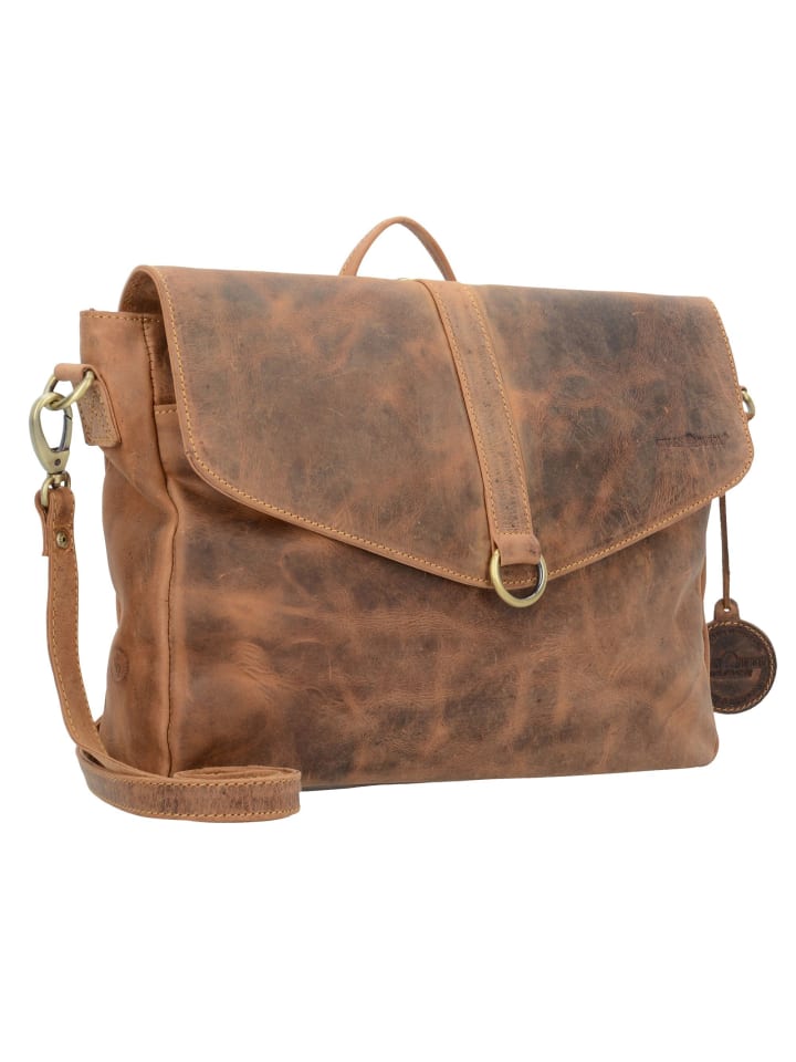 Greenburry Vintage Aktentasche Umhängetasche Rucksack Leder 35 cm in brown günstig kaufen onesize