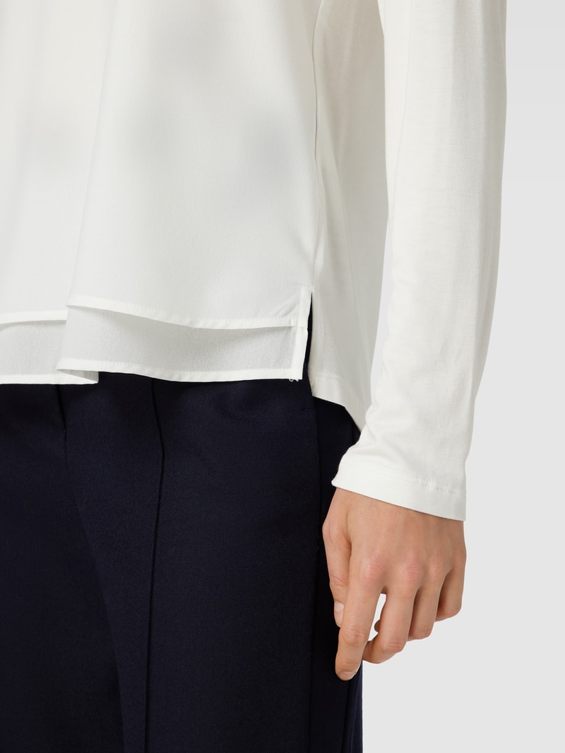 Bluse mit Tunikakragen in offwhite