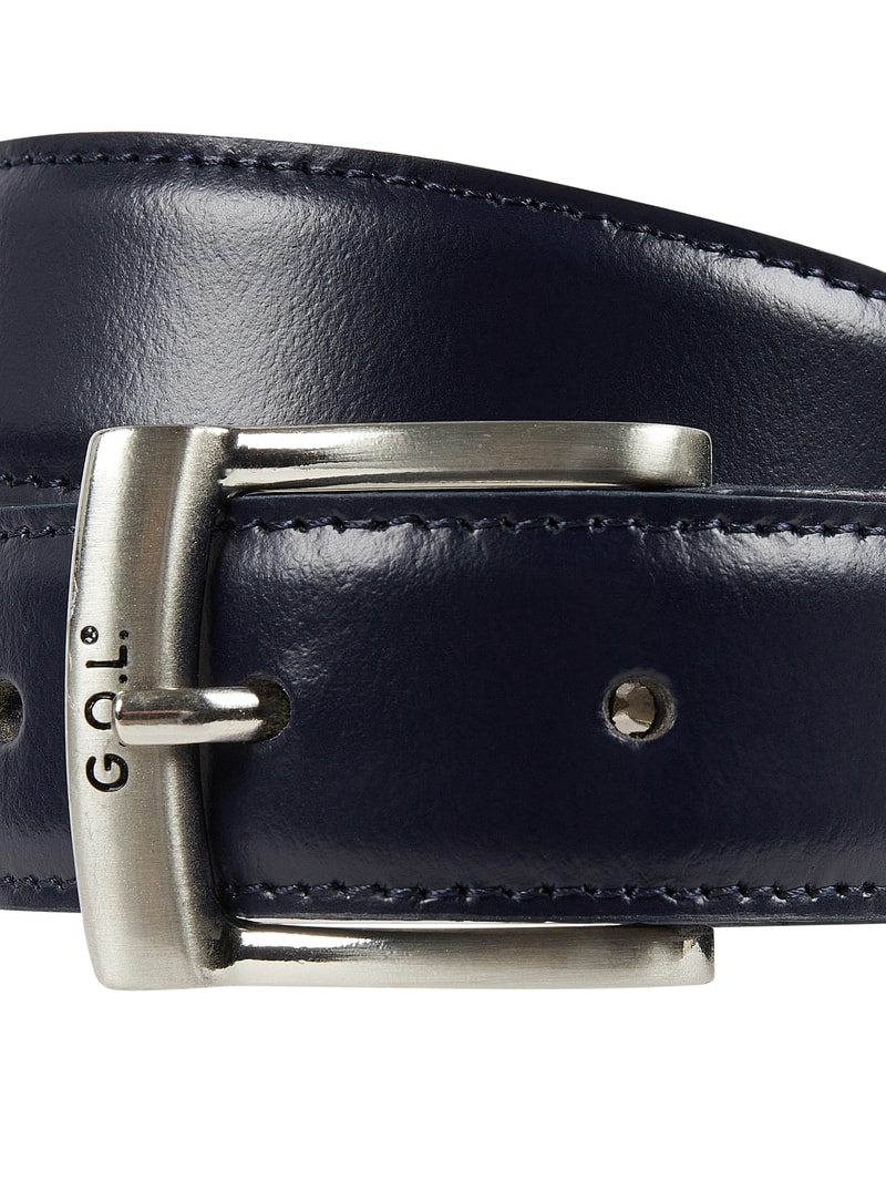 Gürtel aus Leder in marineblau