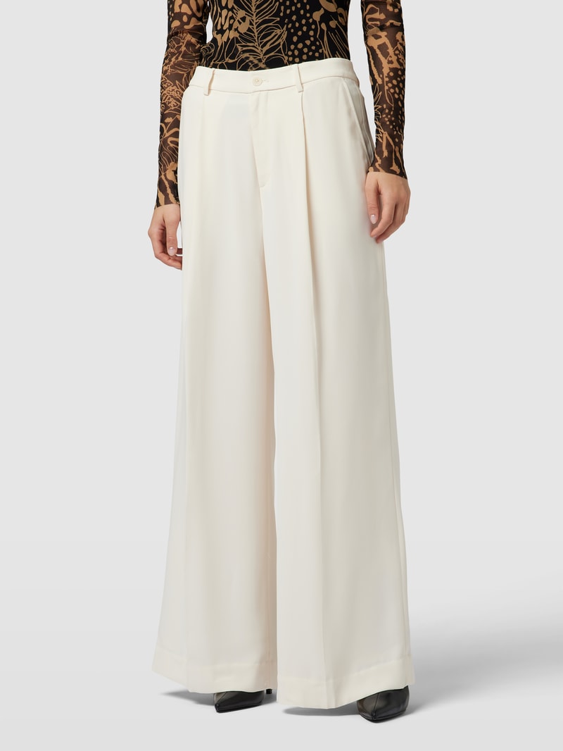 Stoffhose mit Bundfalten in offwhite