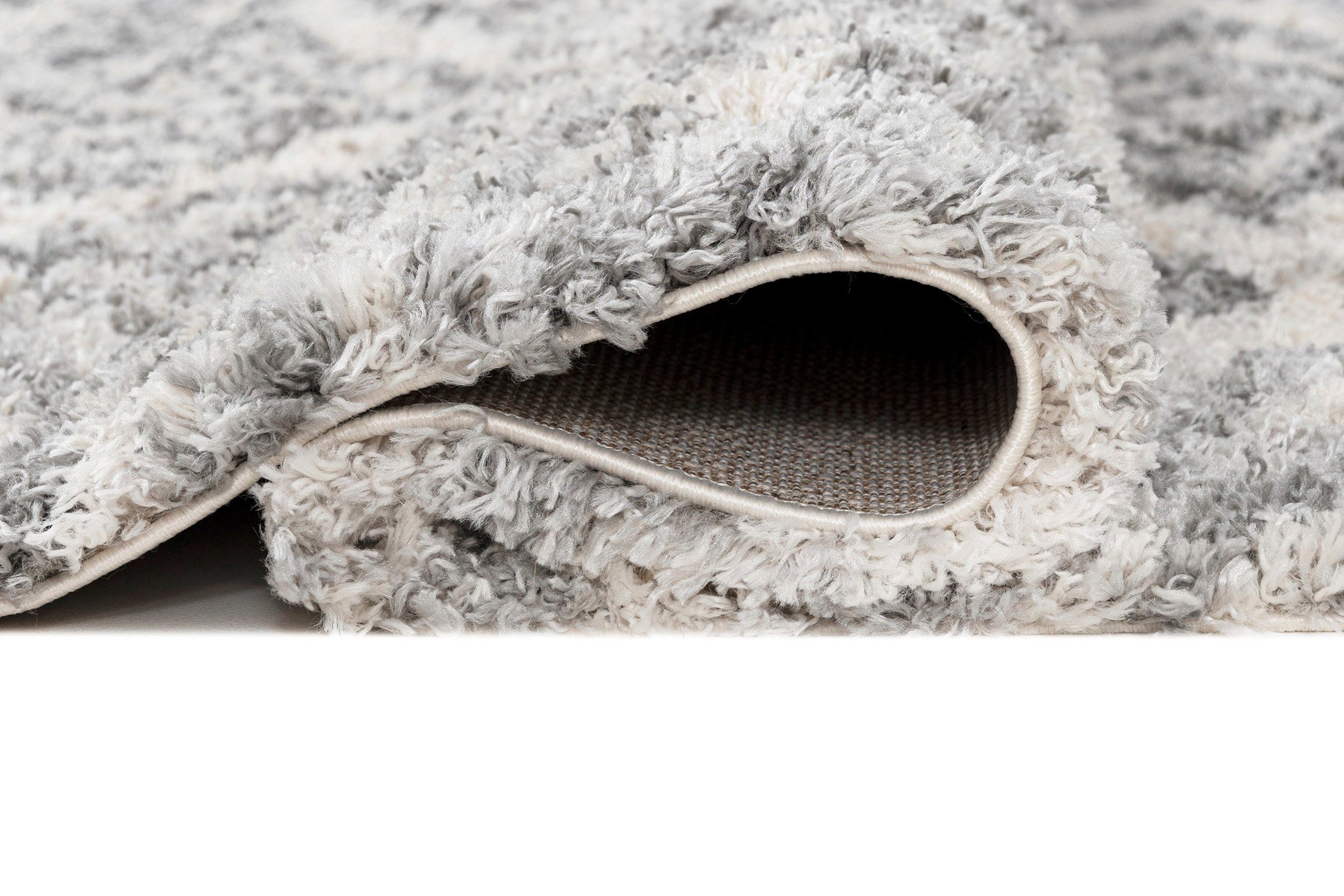 Hochflor-Teppich Hochflor Shaggy Teppich für Wohnzimmer - Höhe 35 mm Fransen Grau, Mazovia, 60 x 100 cm, Pflegeleicht, Boho - look, Langflor, Rechteckig, Weich