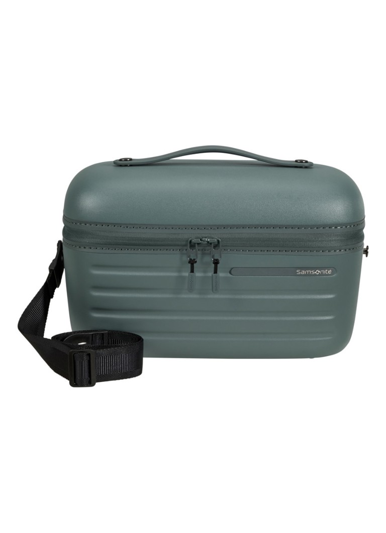 Beauty case Samsonite impilabile con tracolla removibile e pochette rimovibile.