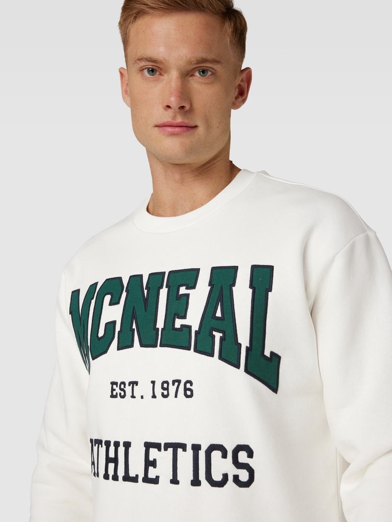 Sweatshirt mit Label-Print in offwhite