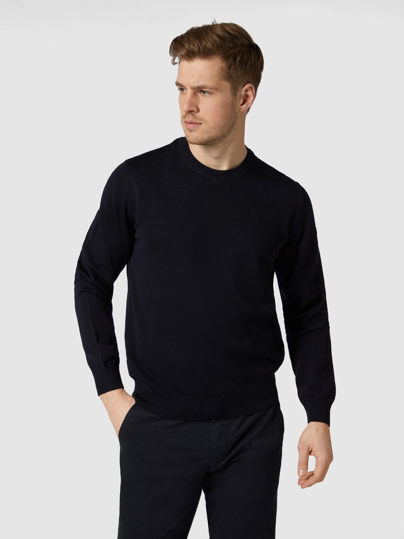 Pullover aus Schurwolle in marineblau