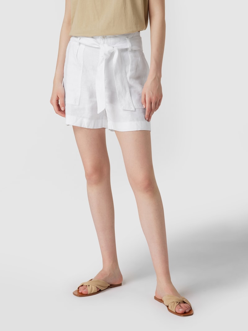 Shorts aus Leinen in weiß