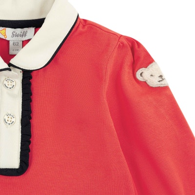 Poloshirt langarm, rot für Mädchen