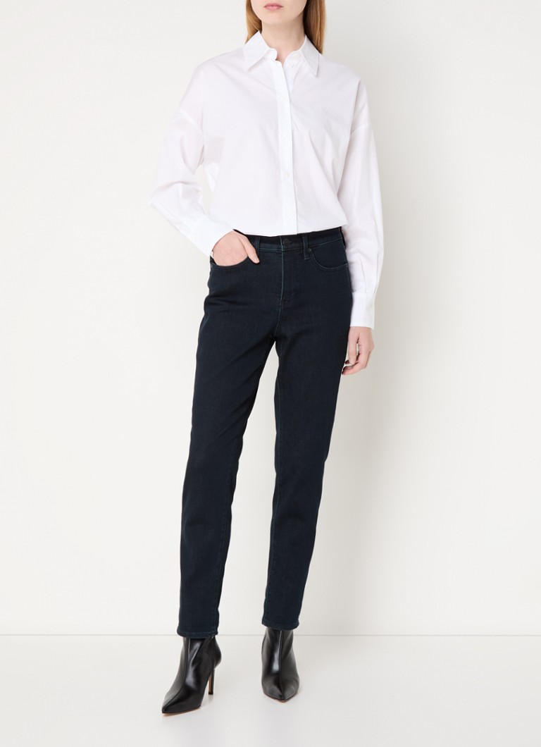 Blugi skinny cu talie înaltă NYDJ Margot, culoare închisă, cu aspect uzat
