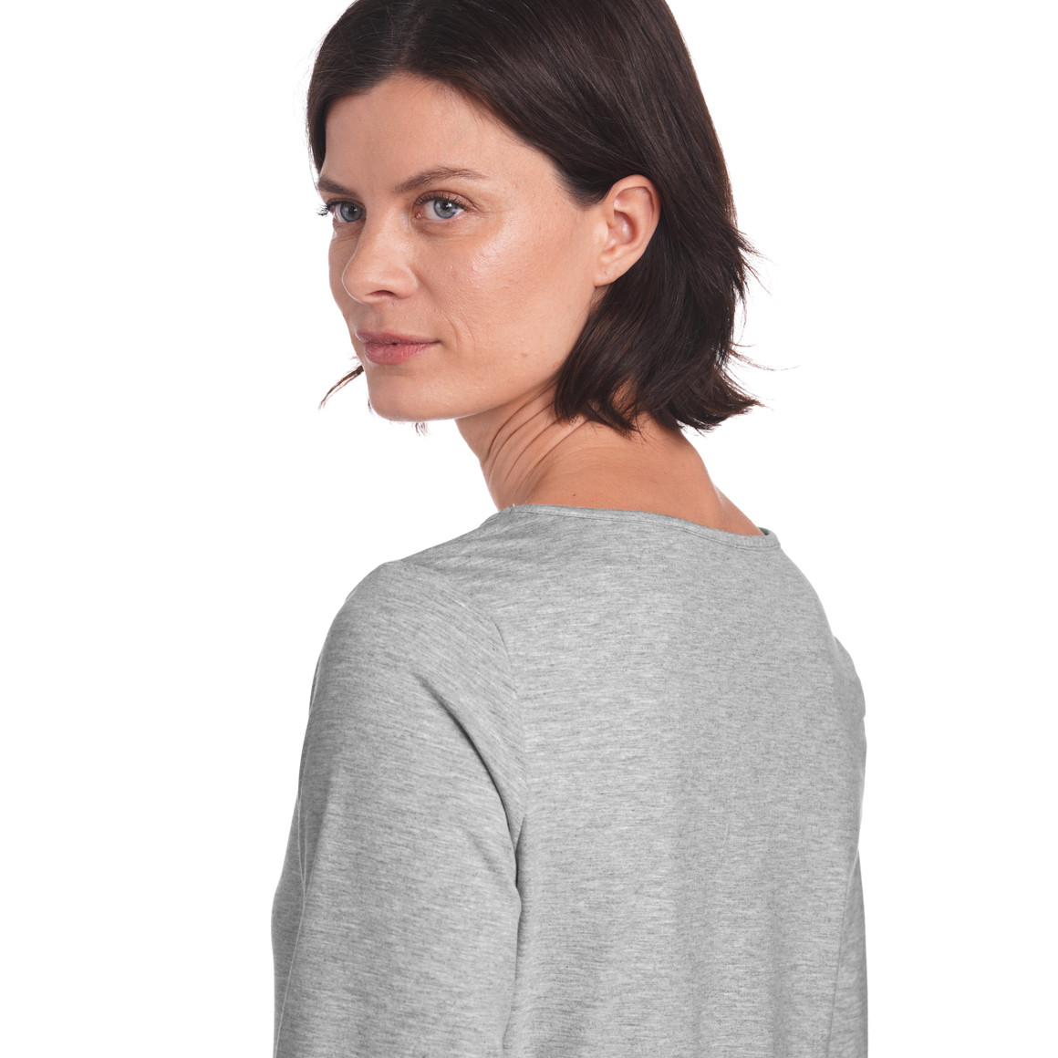 Damen Loungewear-Langarmshirt mit Raffung
