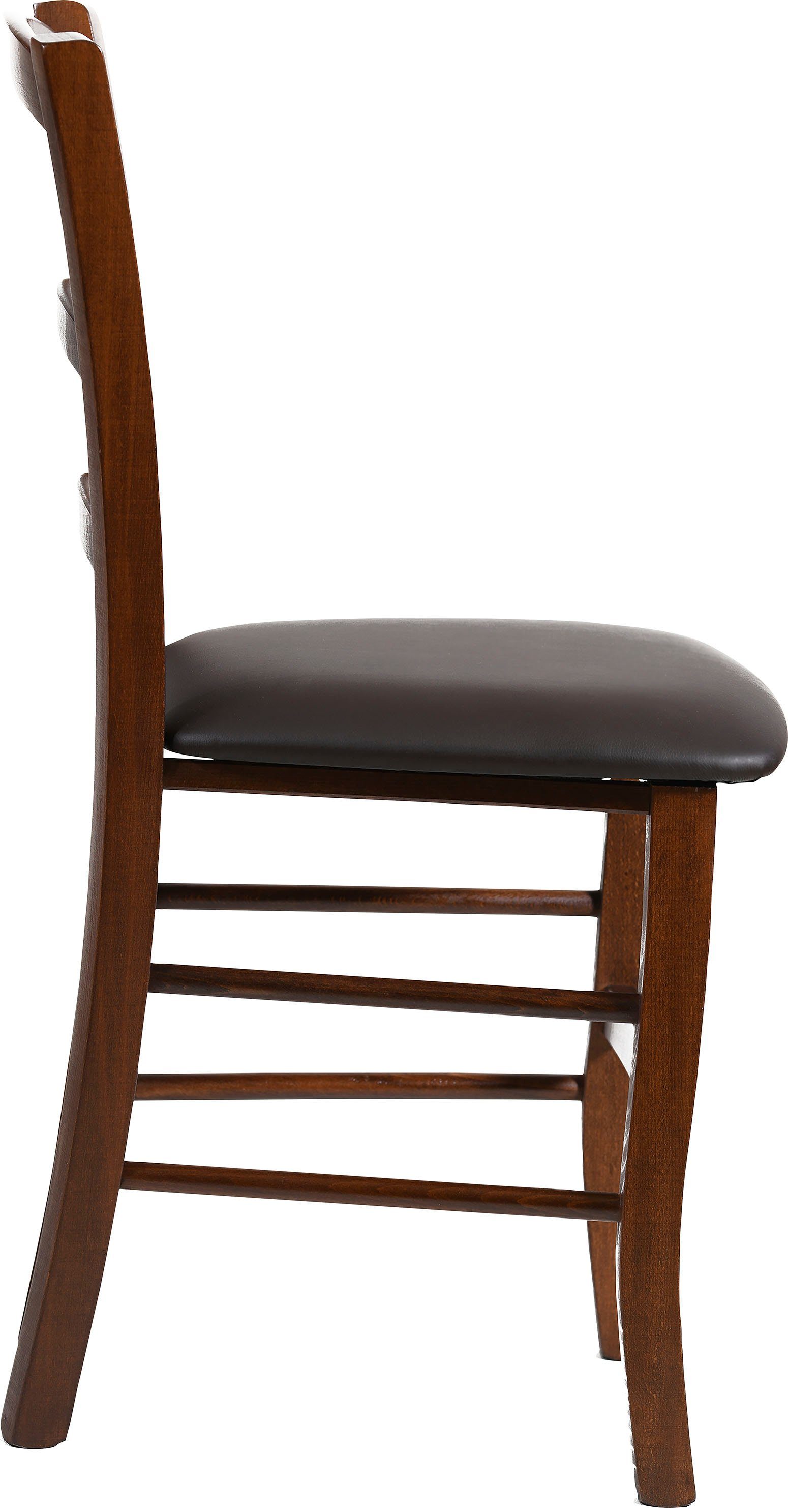 Home affaire 4-Fußstuhl Super Paesana (Set, 2 St), Buche Massivholz mit Kunstlederbezug