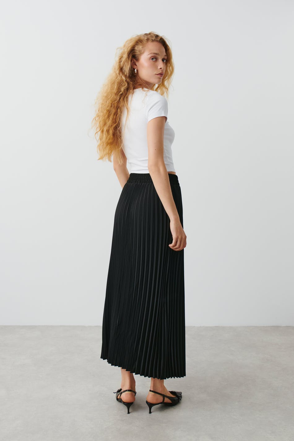 Plisse maxi skirt
