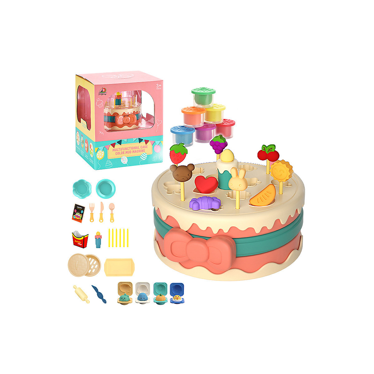Buntes Kinderspielzeug aus Ton und Knete Simulation Kuchenmaschine Lernspielzeug