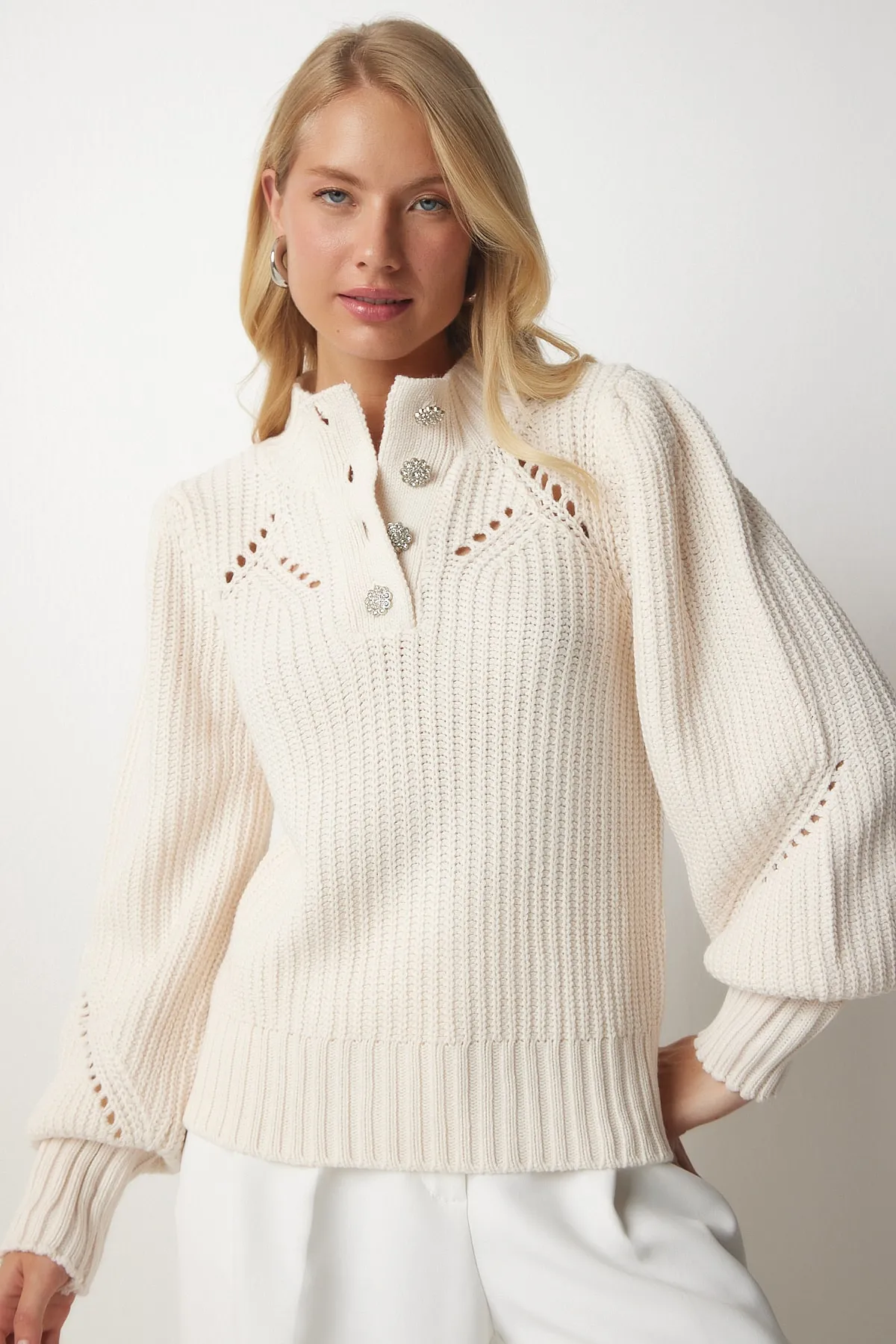 Happiness İstanbul  Pullover - Beige - Regular Fit