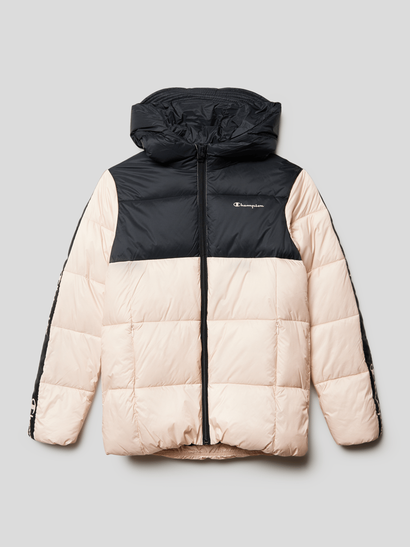 Steppjacke mit Label-Print in altrosa