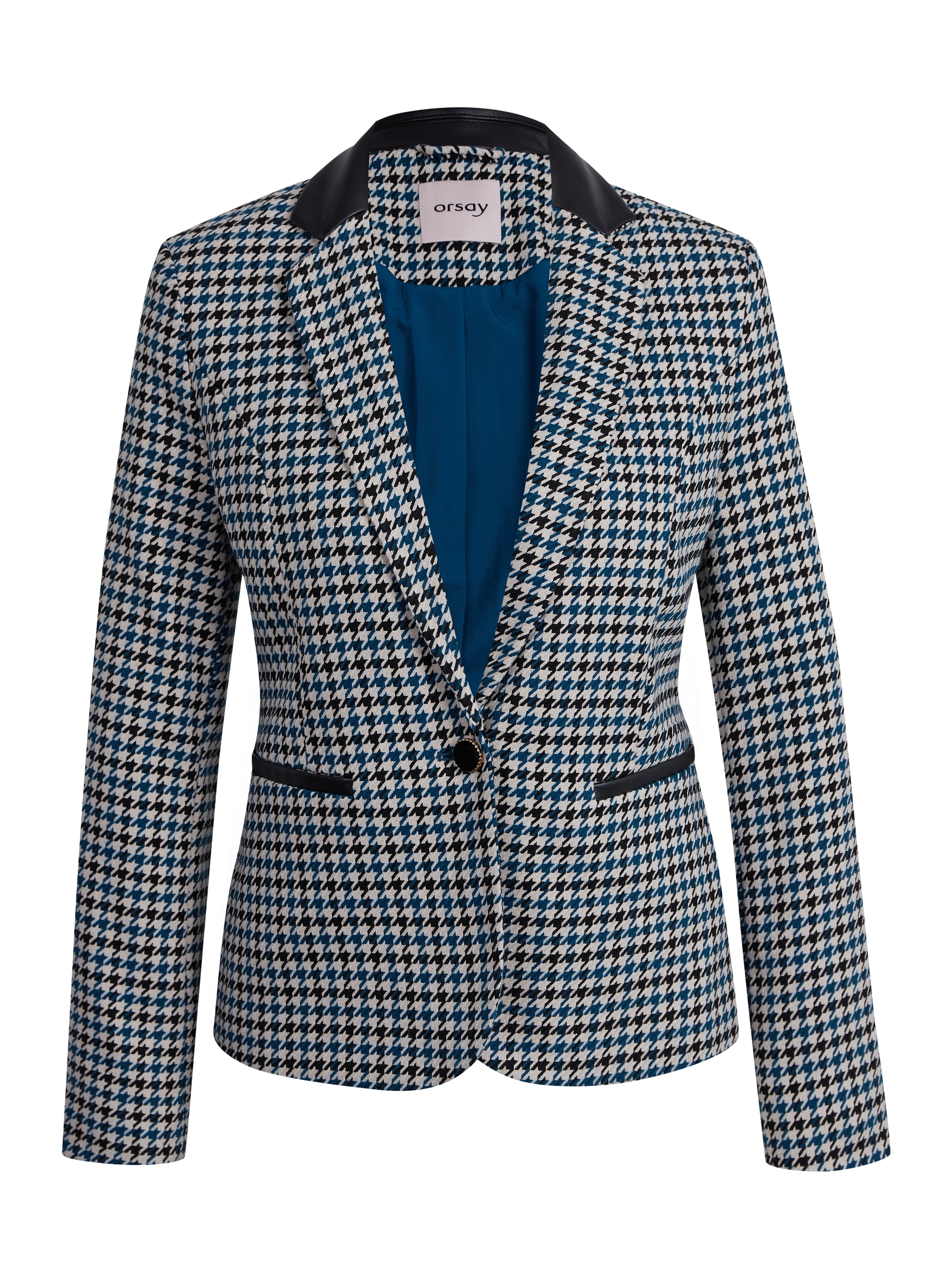 Schwarz-blau gemusterte Damenjacke ORSAY