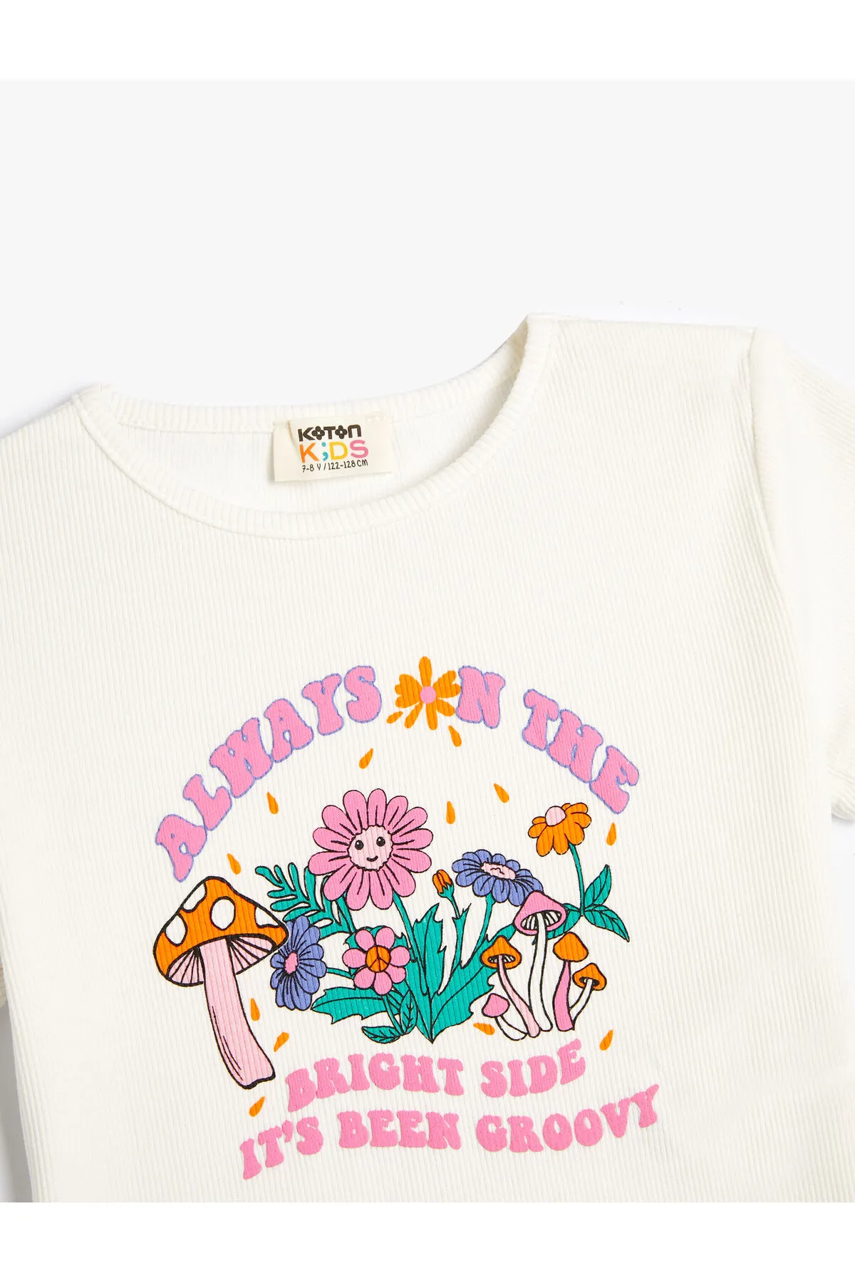 Koton  Kurzärmliges, kurzärmliges T-Shirt aus Baumwolle mit Blumenmuster