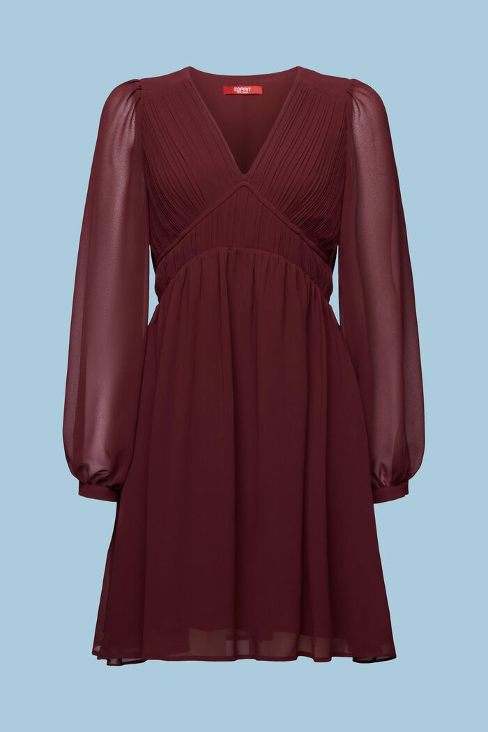 Chiffon-Minikleid mit V-Ausschnitt