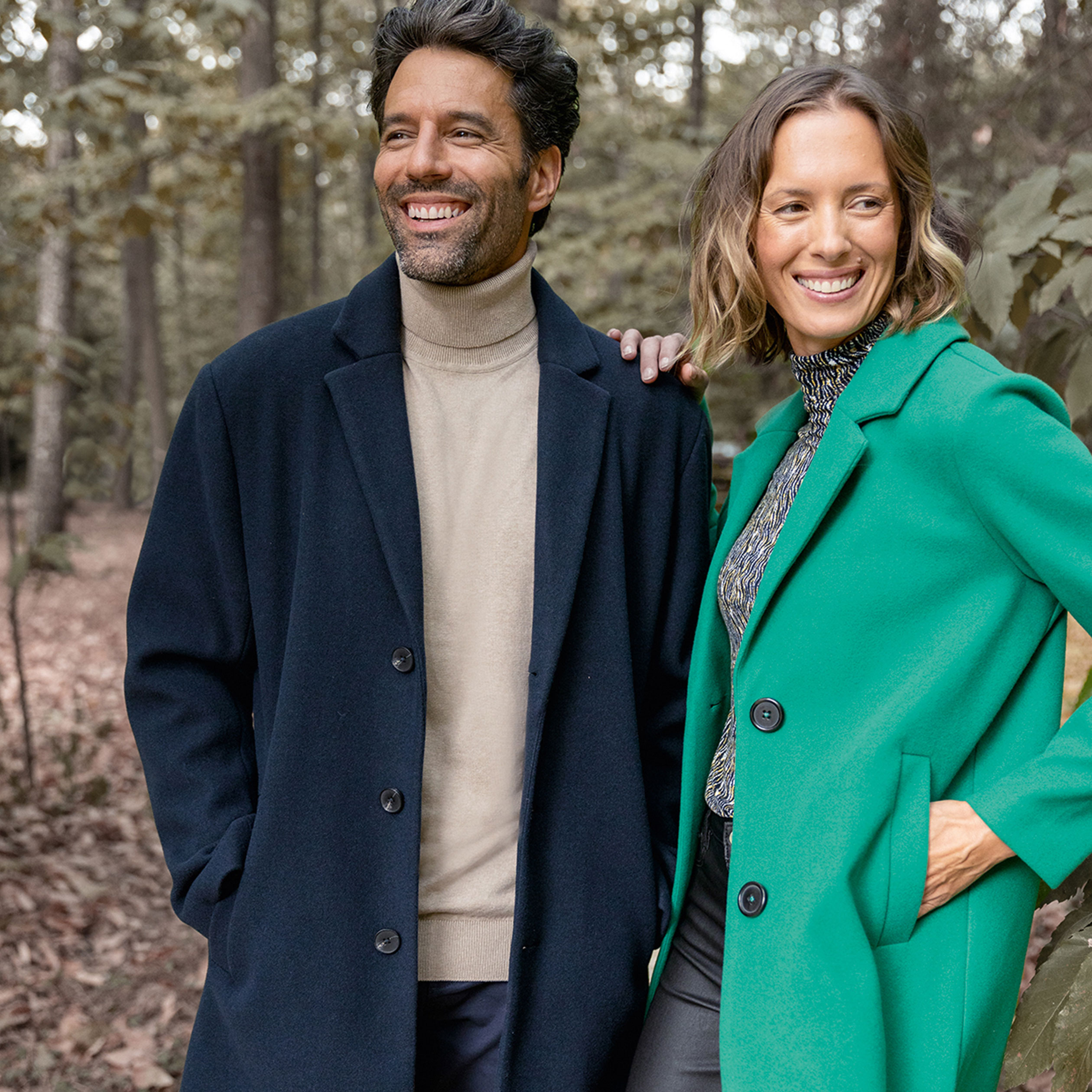 Manteau long droit bleu marine homme | La Halle