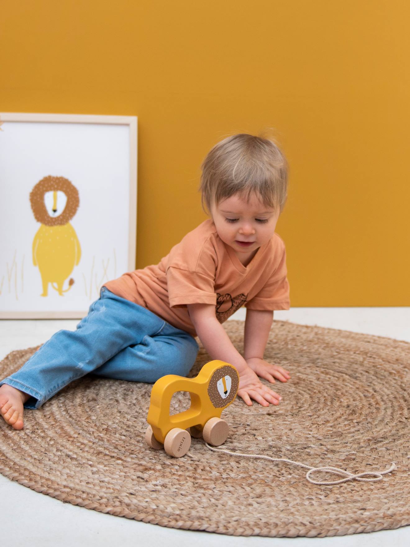 Trixie Baby Nachzieh-Spielzeug TRIXIE aus Holz - rosa