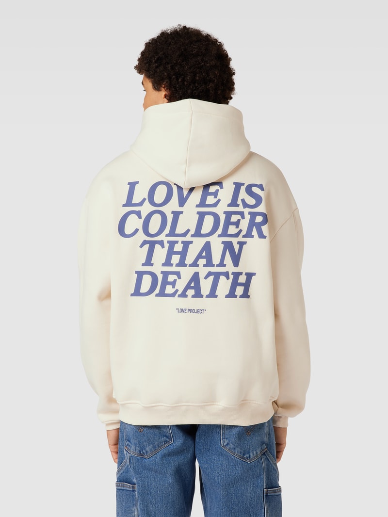 Oversized Hoodie mit Statement-Print in beige