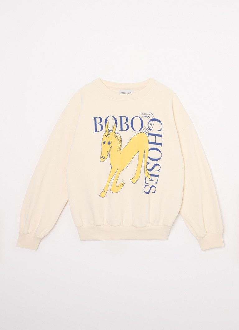 BOBO CHOOSES Wonder Horse -neulepusero luomupuuvillaa, jossa logopainatus
