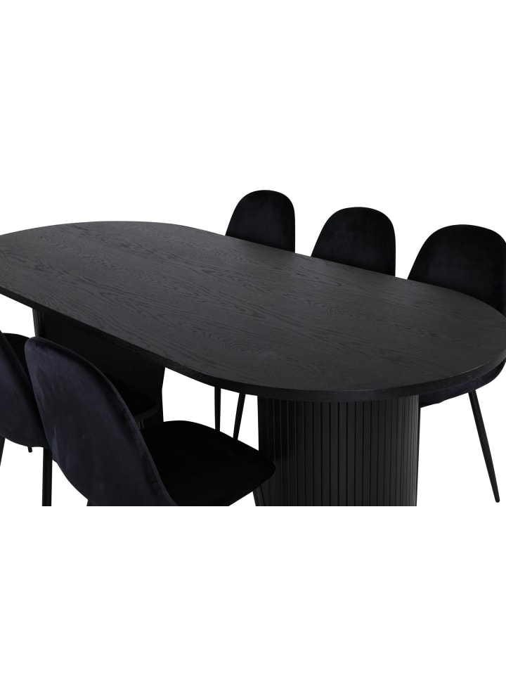 ebuy24 Essgruppe Bianca 65 (7-teilig) Schwarz 90 x 200 cm günstig kaufen onesize