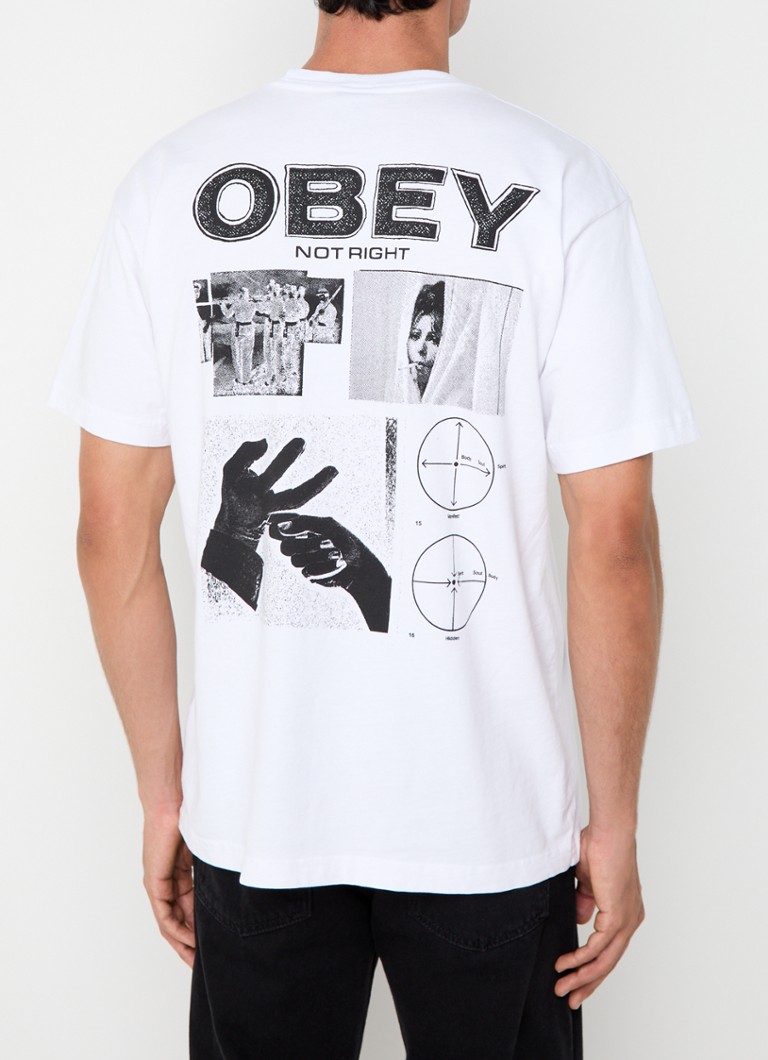 Tričko Obey Not Right s logem a potiskem na zádech