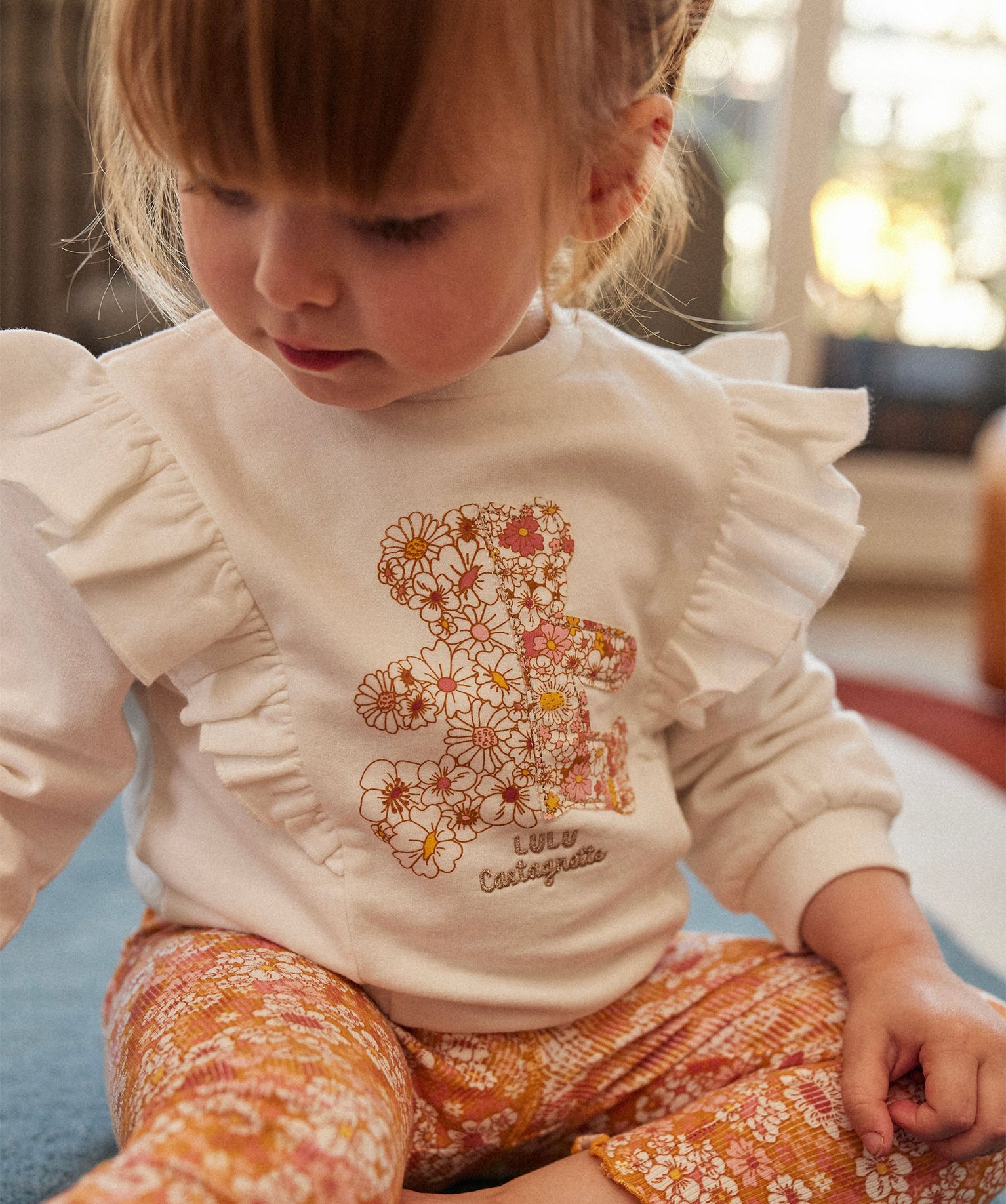 Sweat à volants en molleton bébé - LuluCastagnette ecru | GEMO
