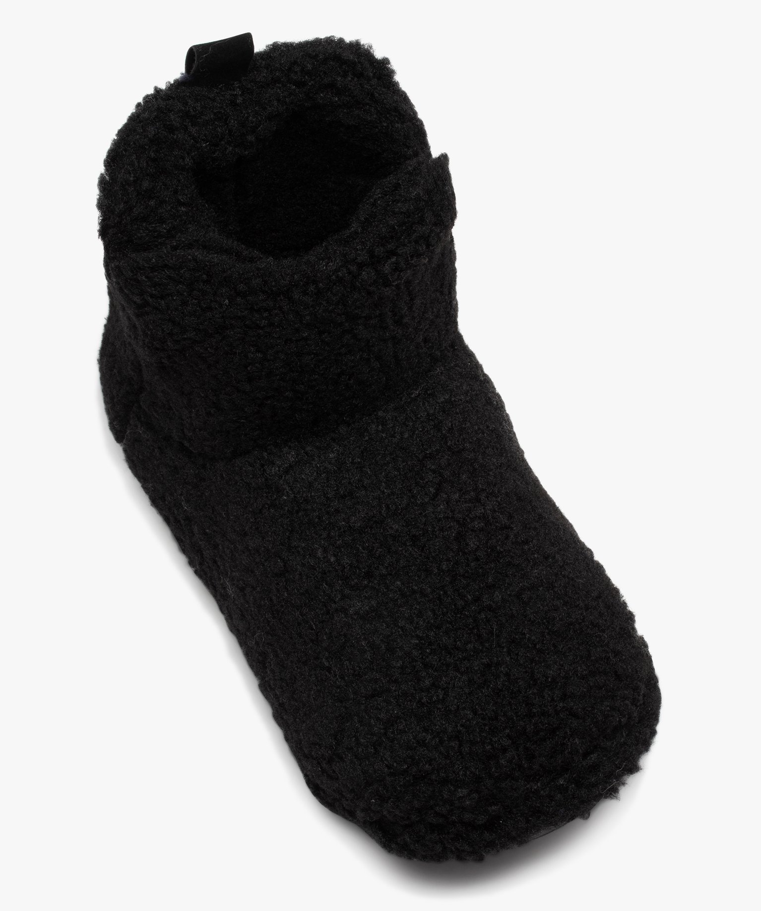 Chaussons homme boots unis en textile sherpa noir | GEMO