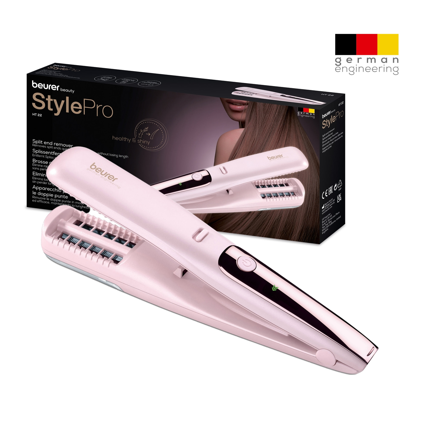 Beurer Splissentferner HT 22-Splisstrimmer für gepflegte Haarspitzen & praktischer Haar Auffangkammer