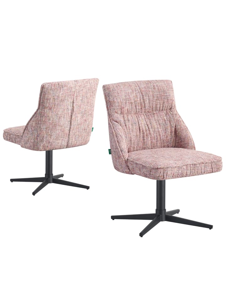 DUBI Möbel 2er-Set: Drehstuhl LORENA in Rosa - (B)49 x (H)83 x  (T)62 cm günstig kaufen onesize