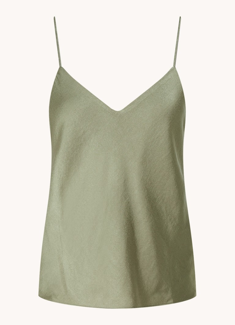 ba&sh Clarisse satin spaghetti top with lace insert