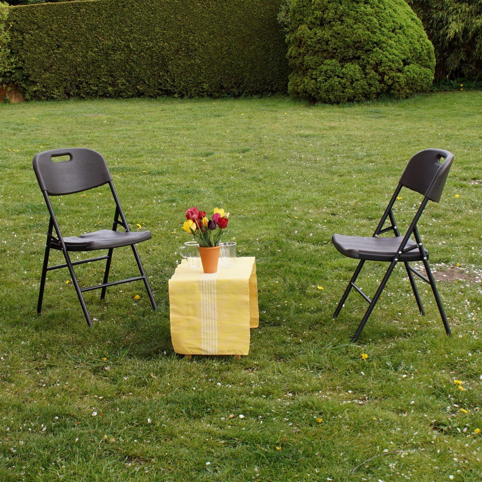 TRUTZHOLM Bierzeltgarnitur Klappstühle Gartenstuhl Campingstuhl 2er Set Balkonstuhl Optik nach, (2x Produkt, 2-tlg)