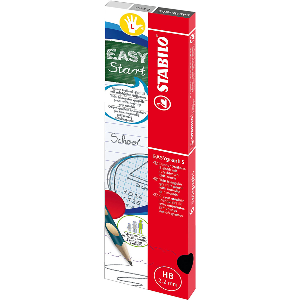 Dreikant-Bleistift EASYgraph S Metallic Edition HB metallicviolett Linkshänder, 6 Stück