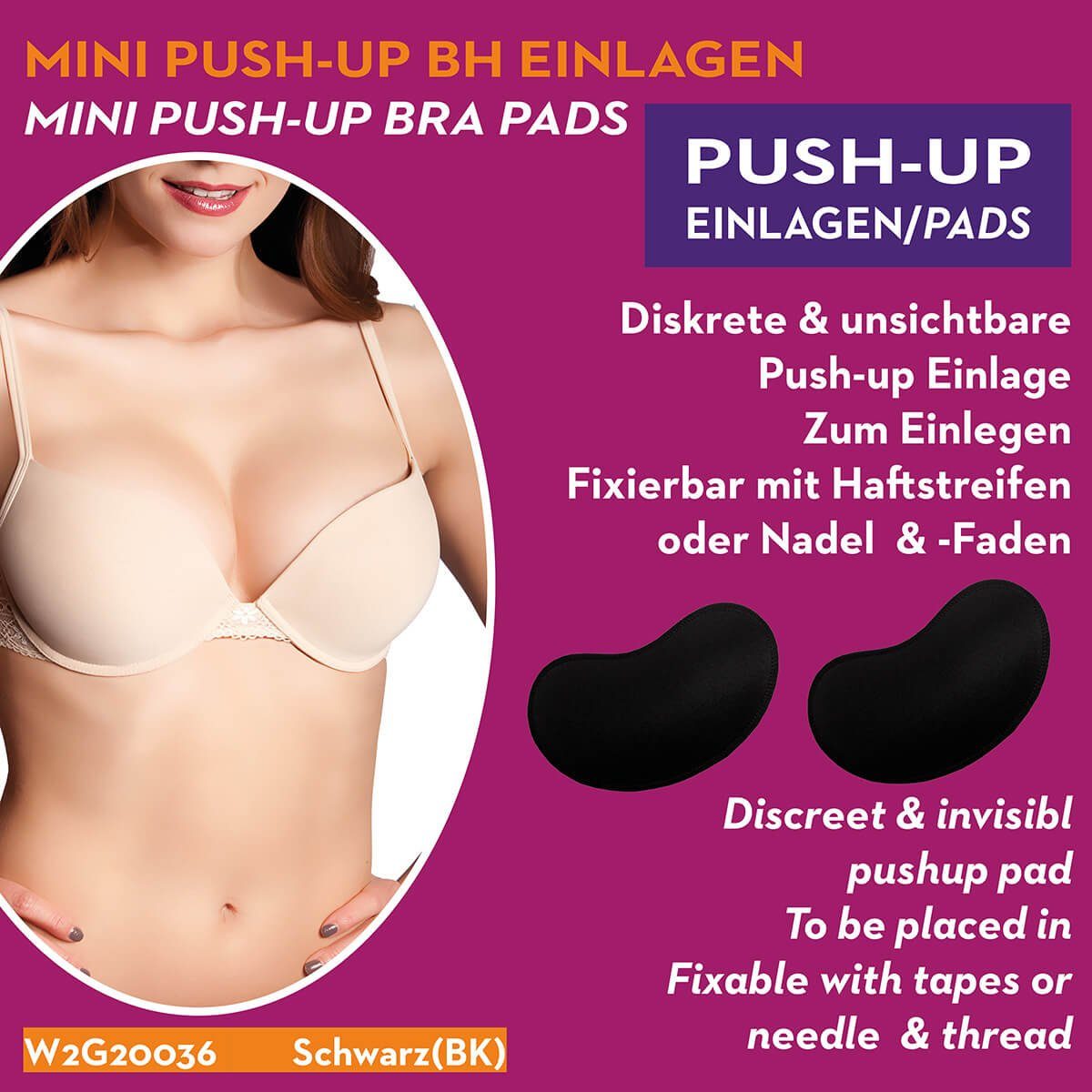 Miss Perfect BH-Einlagen W2G2002021343536425262, Triangle Push-up Schaum BH Einlage mit Wasser-Ölmischung