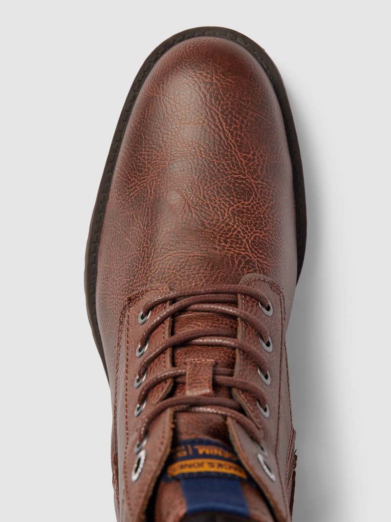 Boots mit Label-Detail Modell 'BERNIE' in cognac
