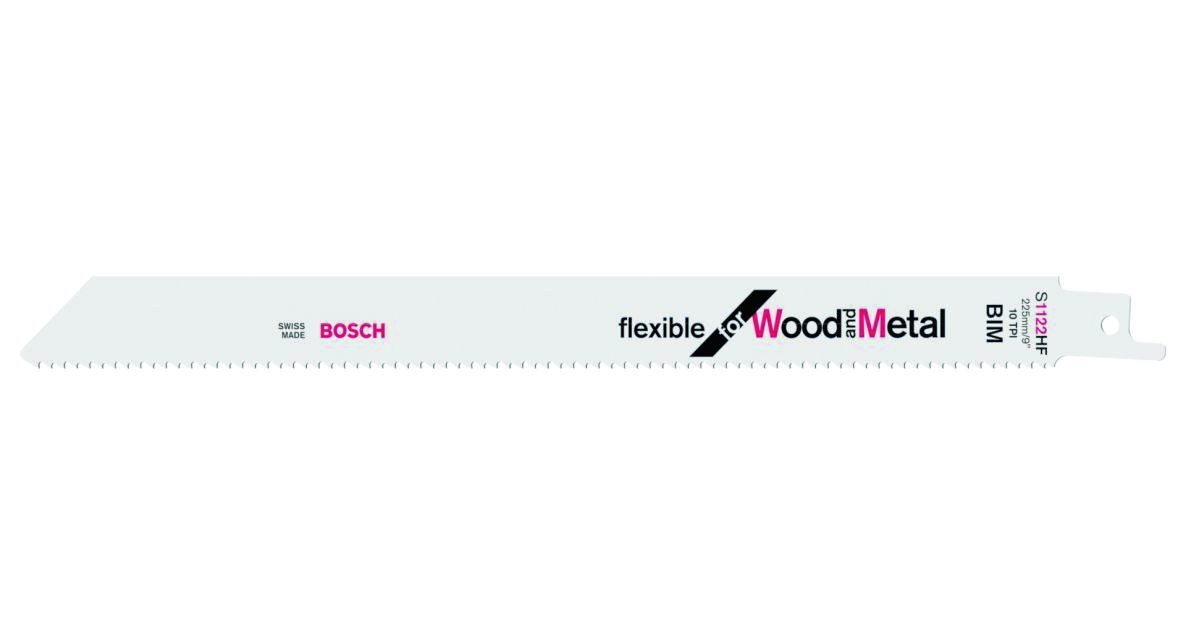 Bosch Blue Accessories 2608656034 S1122HF Säbelsägeblatt flexibel für Holz und Metall 225 mm 100 Stück