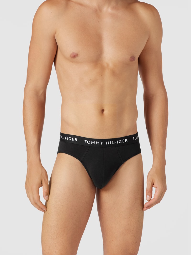 Slip mit Logo-Bund im 3er-Pack in schwarz