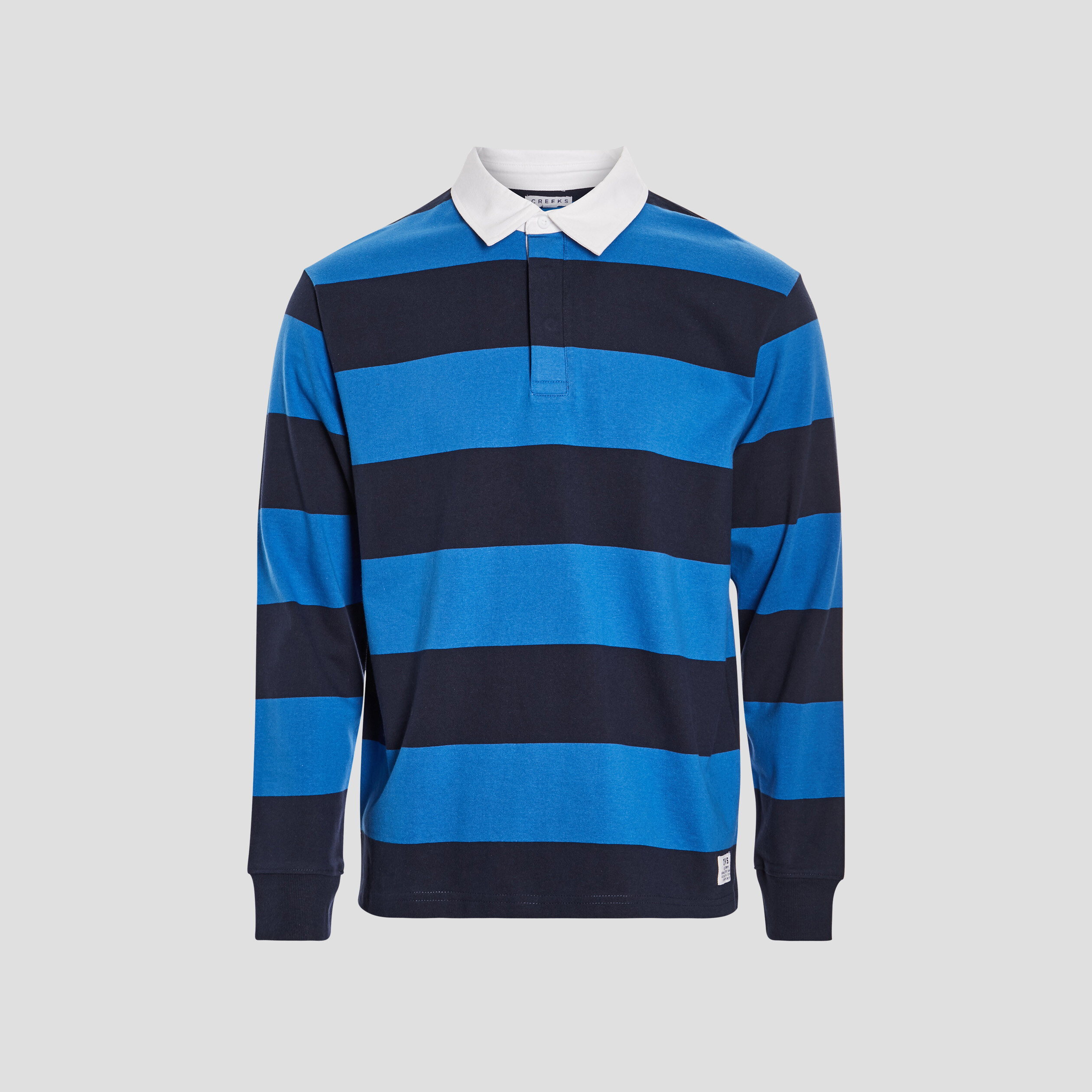 Polo manches longues bleu ciel homme | La Halle
