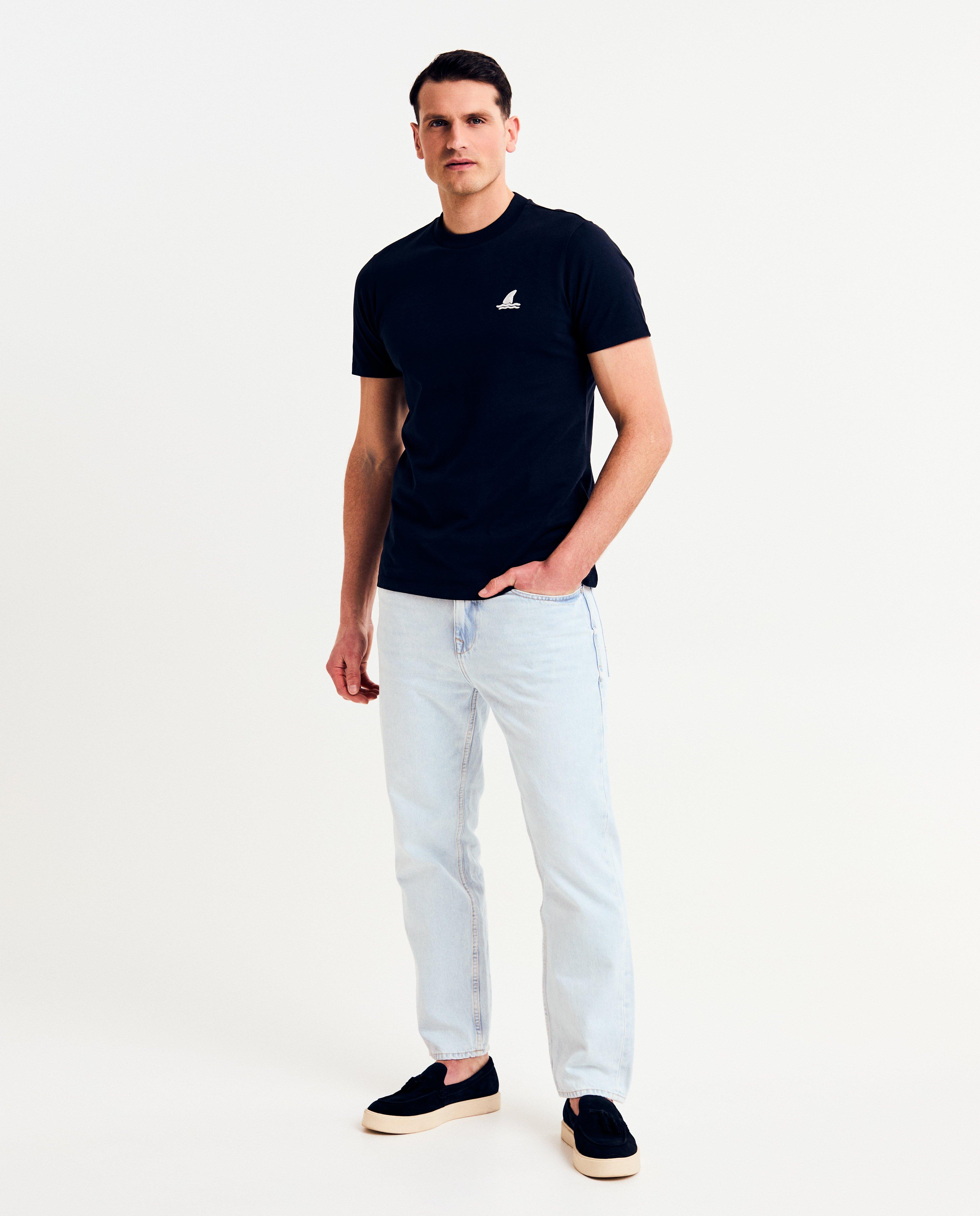 Tricou Liga Daneză cu velier brodată, albastru închis