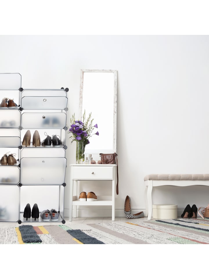 relaxdays Schuhregal in Transparent - (B)94 x (H)125 x (T)37 cm günstig kaufen onesize