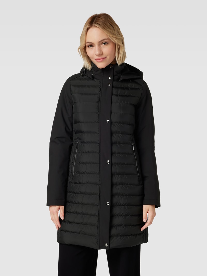 Steppjacke mit Nahtreißverschluss in schwarz