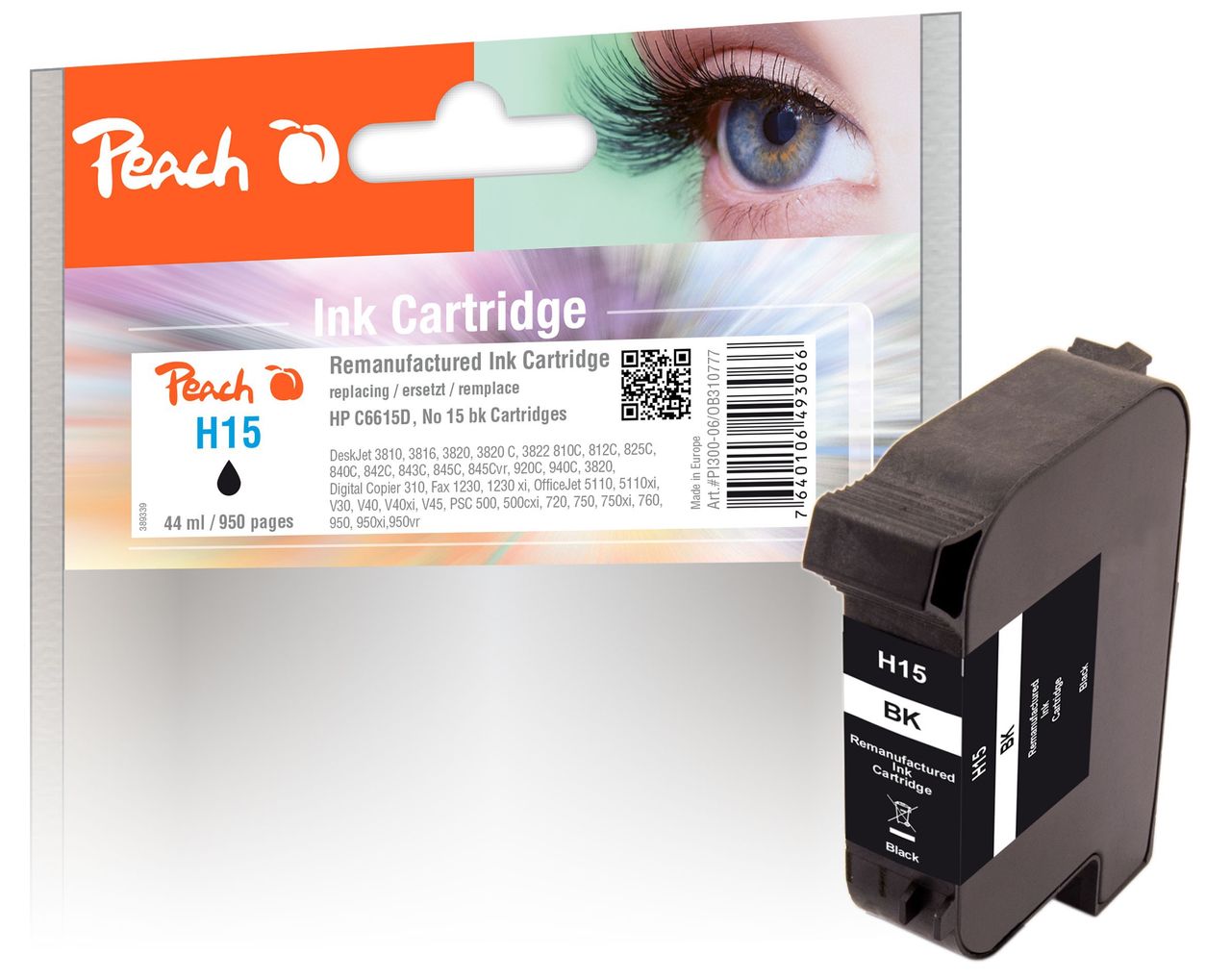 Peach Druckkopf schwarz ersetzt HP No. 15