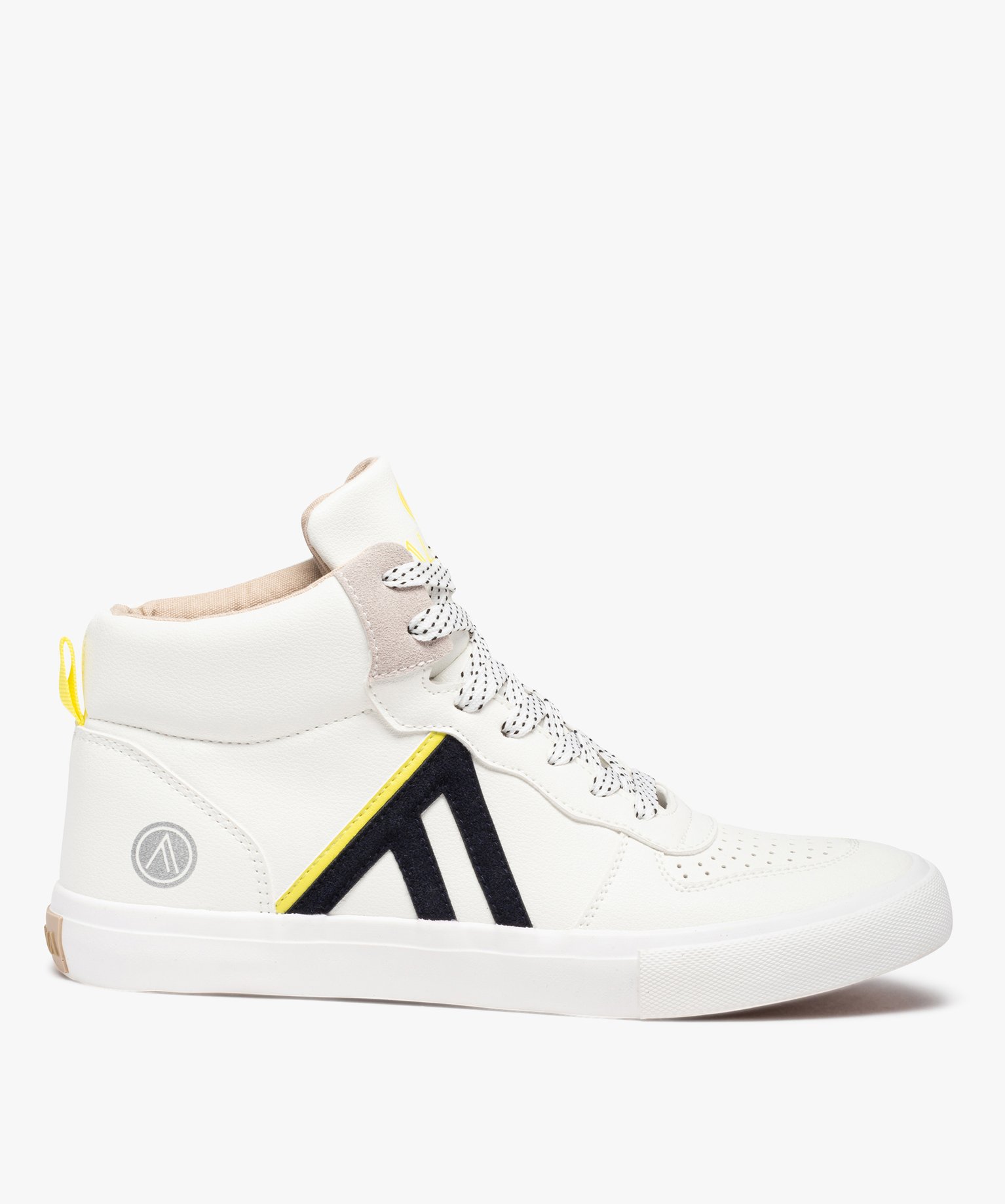 Baskets homme mid-cut unies à lacets – Alma Planète blanc | GEMO