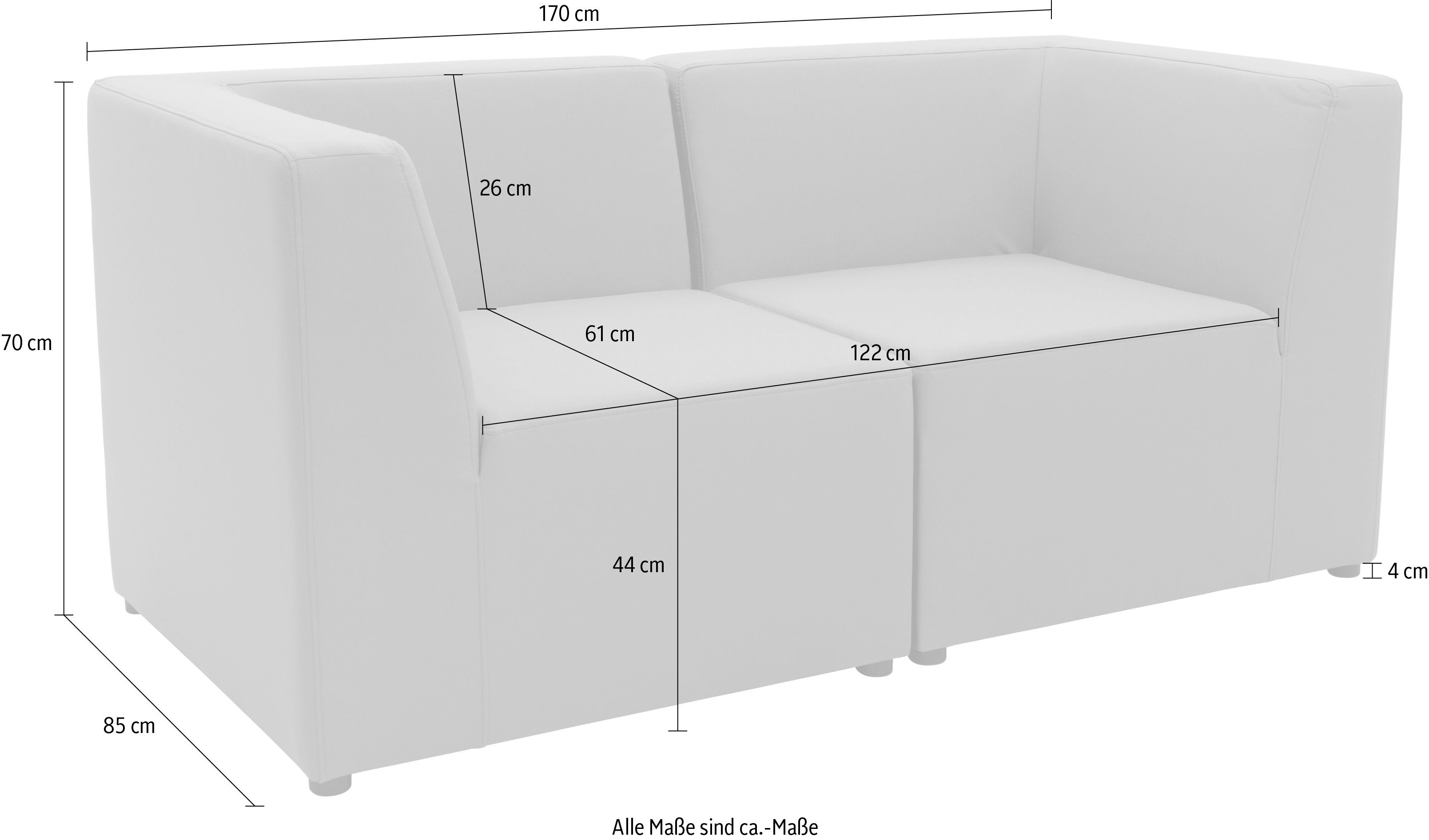 DOMO collection 2-Sitzer Aurinko, Speziell für Outdoor, witterungsbeständig, incl. Schutzhülle