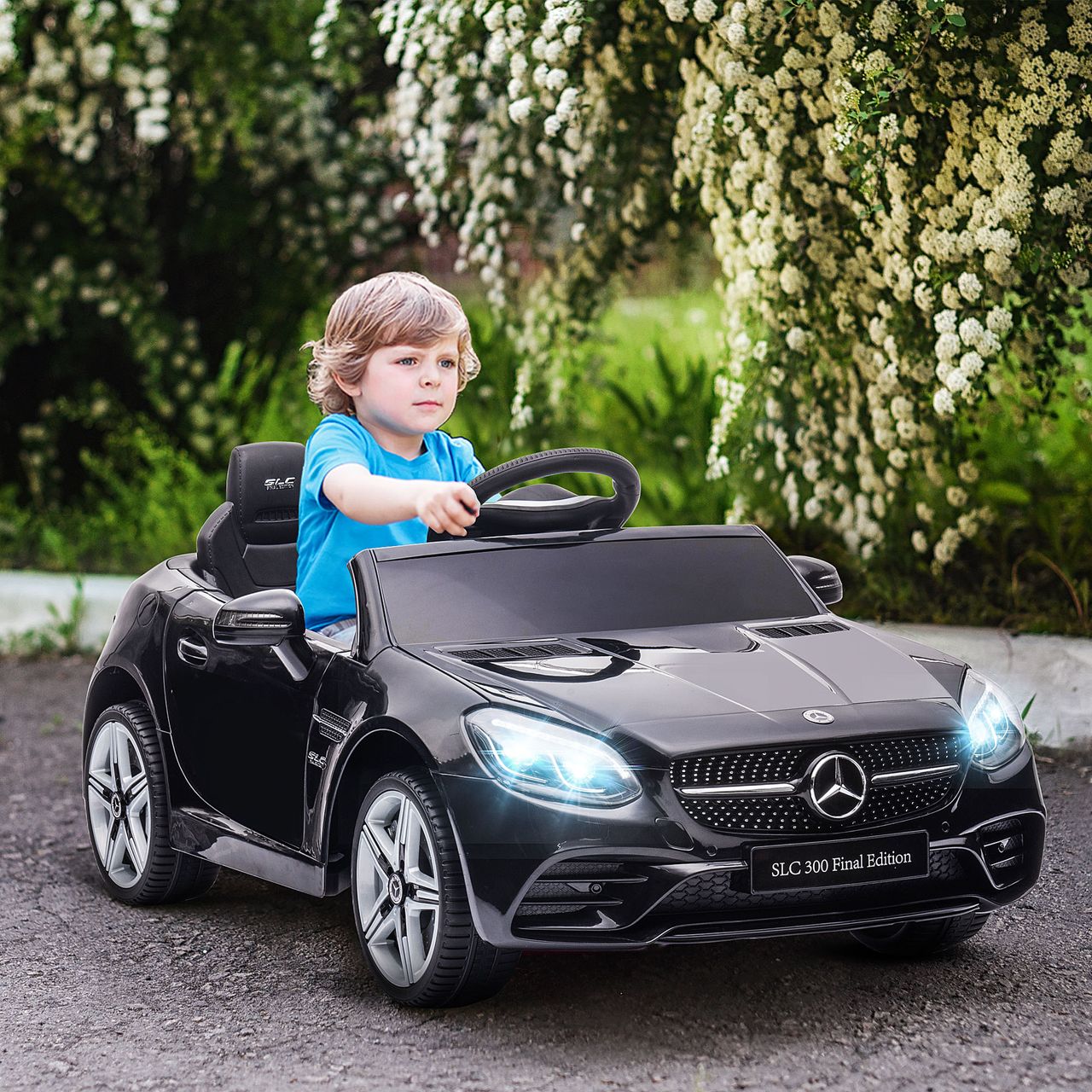 AIYAPLAY 12 V Kinder Elektroauto, Kinderfahrzeug, Kinderauto mit LED, Schwarz