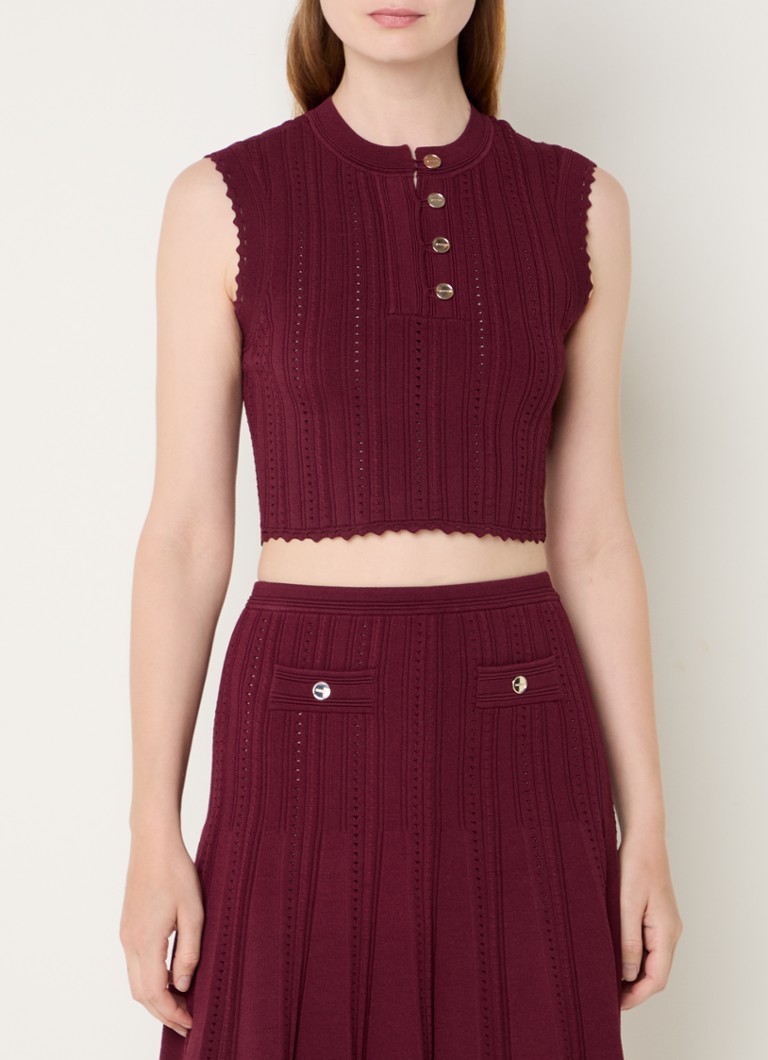 Sandro Chunky knit crop top with openwork design