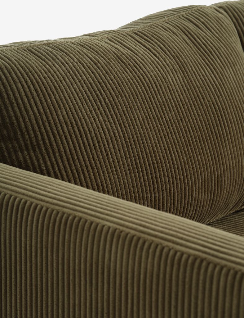 FALSLEV Sofa z szezlongiem FALSLEV sztruks oliwkowy