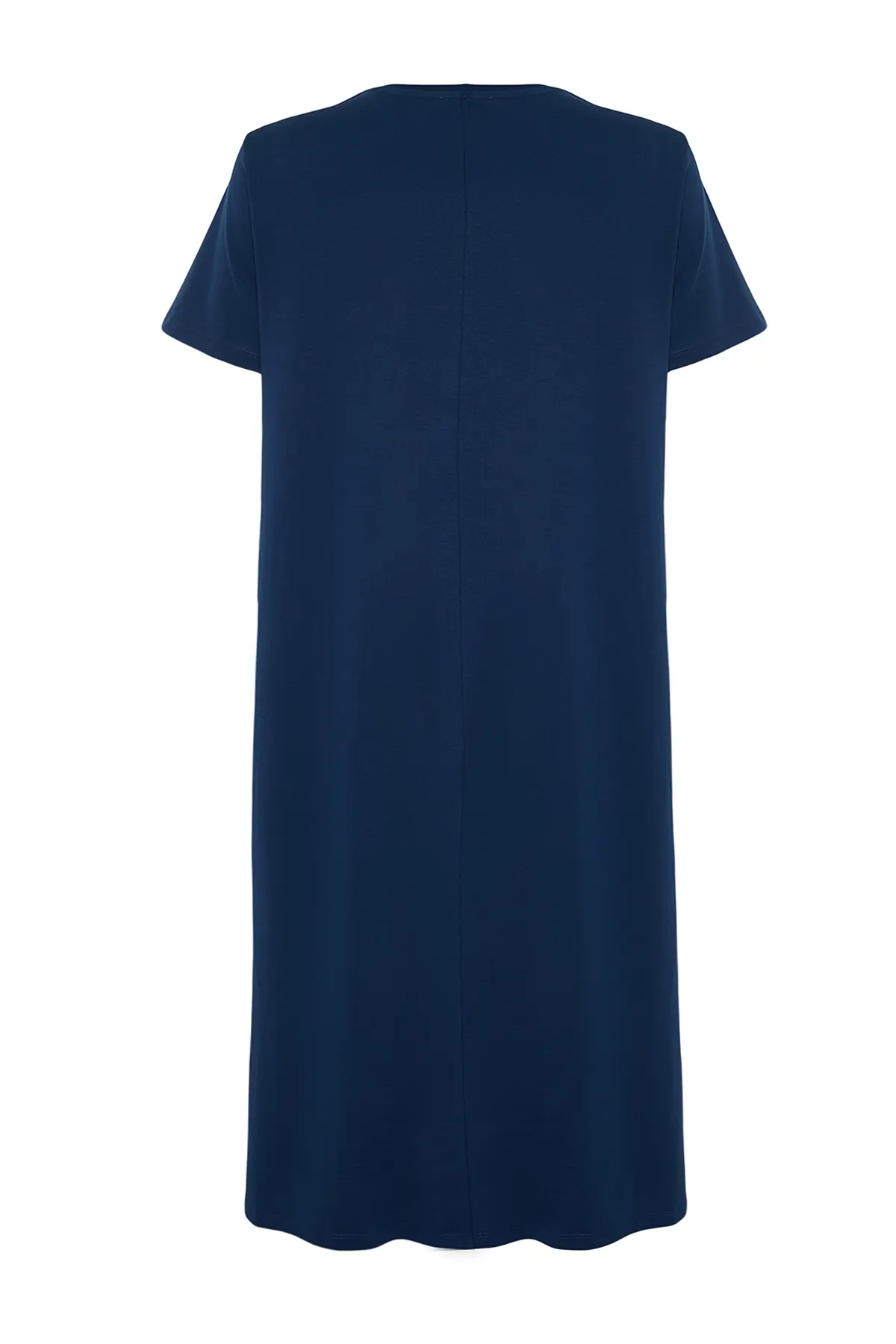 Trendyol Curve  Marineblaues Midi-Strick-T-Shirt-Kleid TBBSS24AH00067