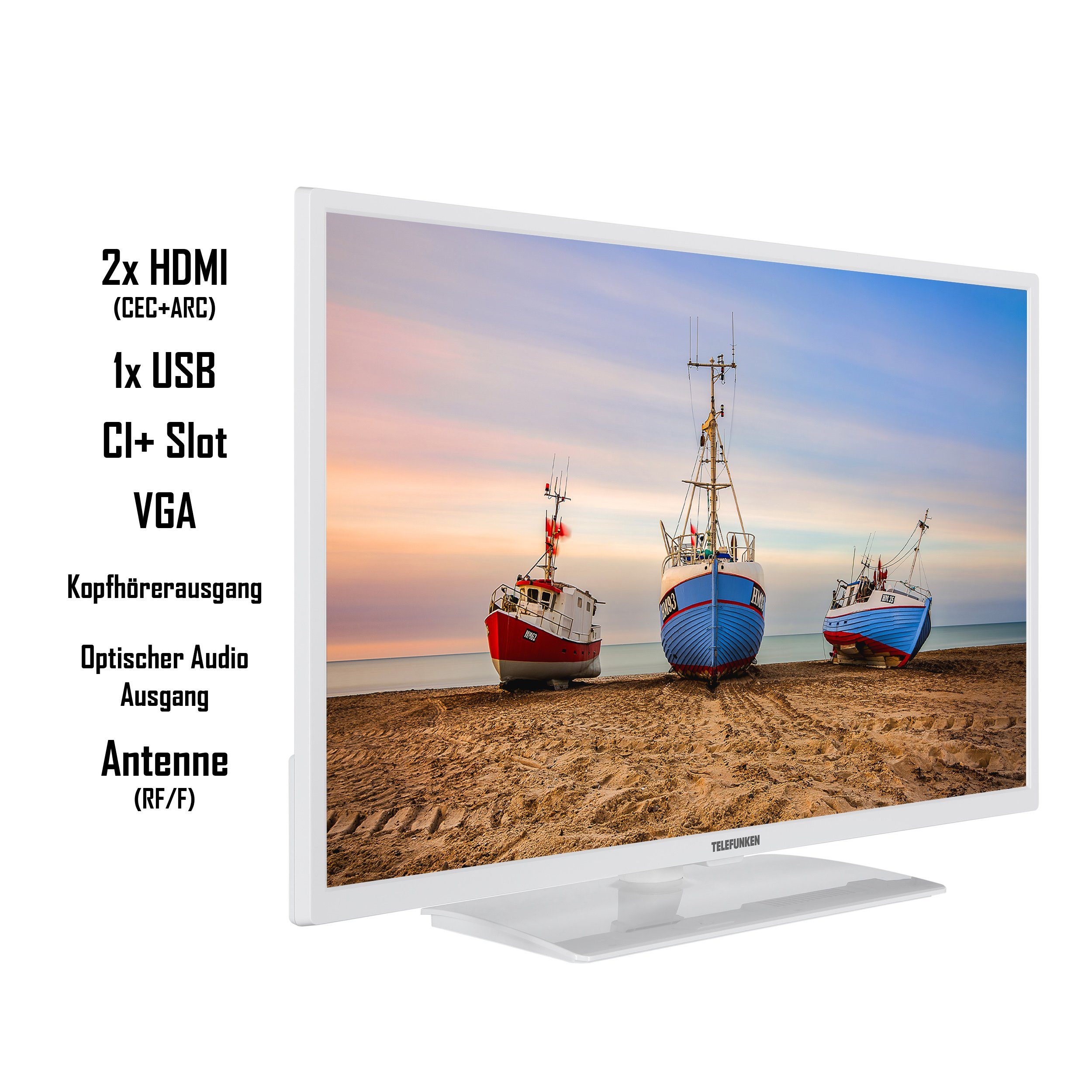 Telefunken XF32N550M-W LCD-LED Fernseher (80 cm/32 Zoll, Full HD, Triple-Tuner, USB-Mediaplayer, CL)
