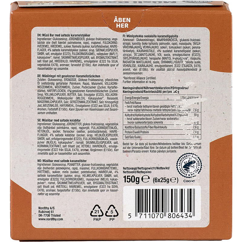 Müslibar 6-pk Salt karamell